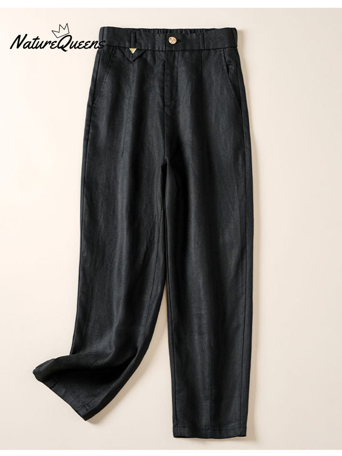 Women's Jacquard PatternTencel and Linen Casual Pants