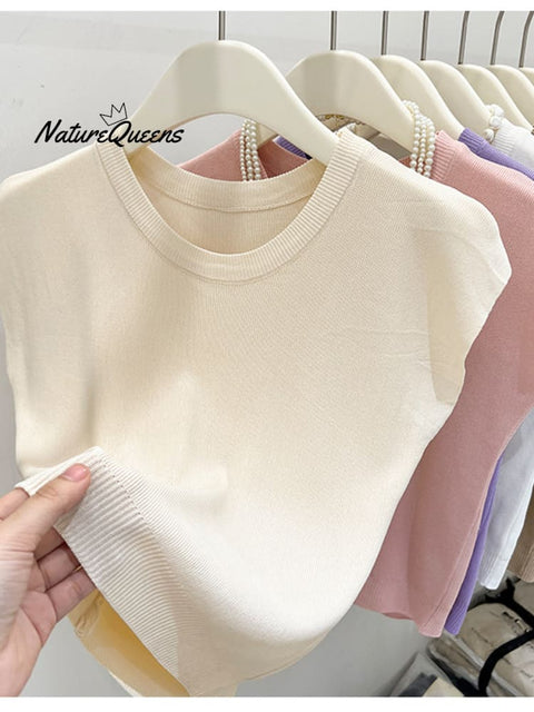 Women's Casual Slim Fit Round Neck Sleeveless Top