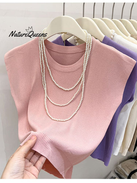 Women's Casual Slim Fit Round Neck Sleeveless Top