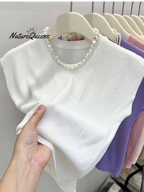 Women's Casual Slim Fit Round Neck Sleeveless Top