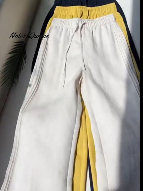Women'sTencel and Linen Wide-leg Casual Pants