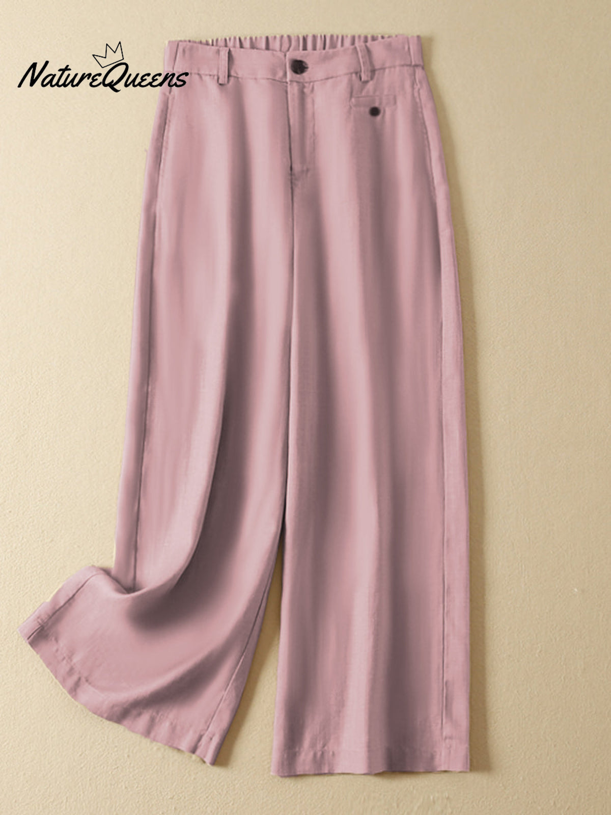 Women's Jacquard PatternTencel and Linen Wide-leg Casual Pants