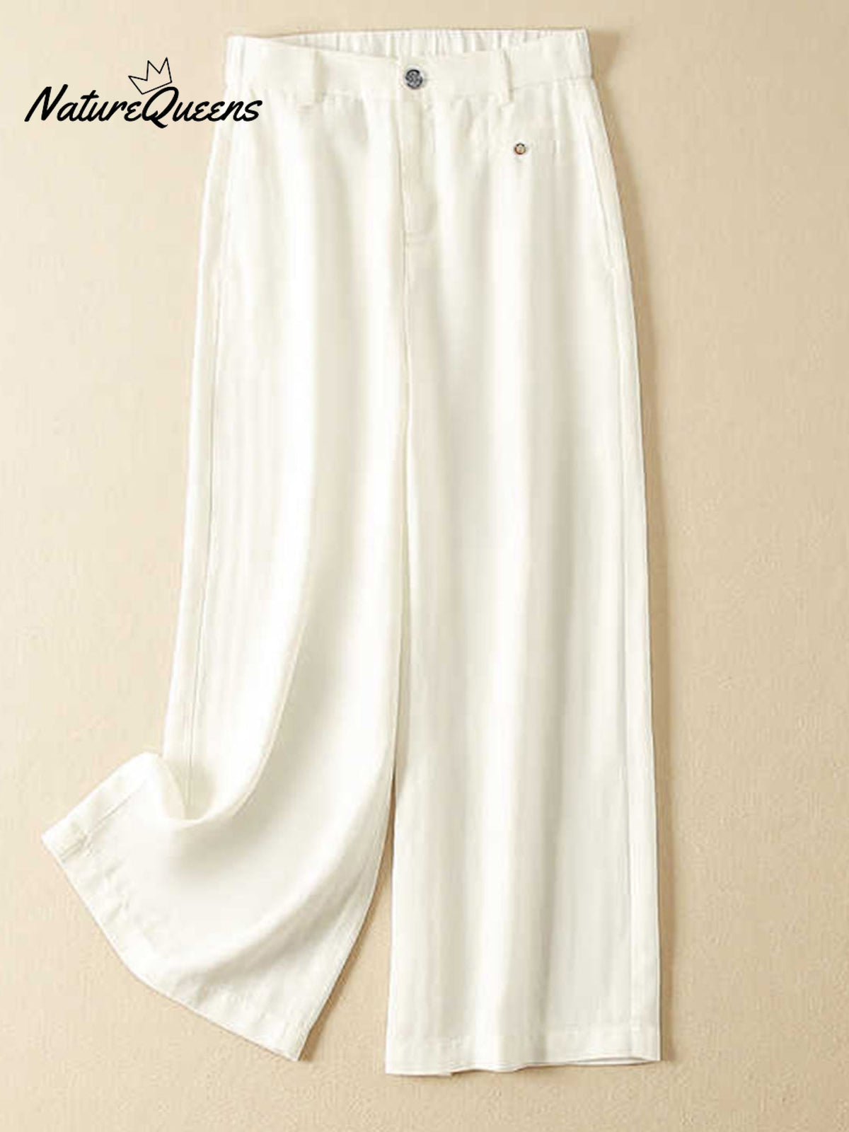 Women's Jacquard PatternTencel and Linen Wide-leg Casual Pants