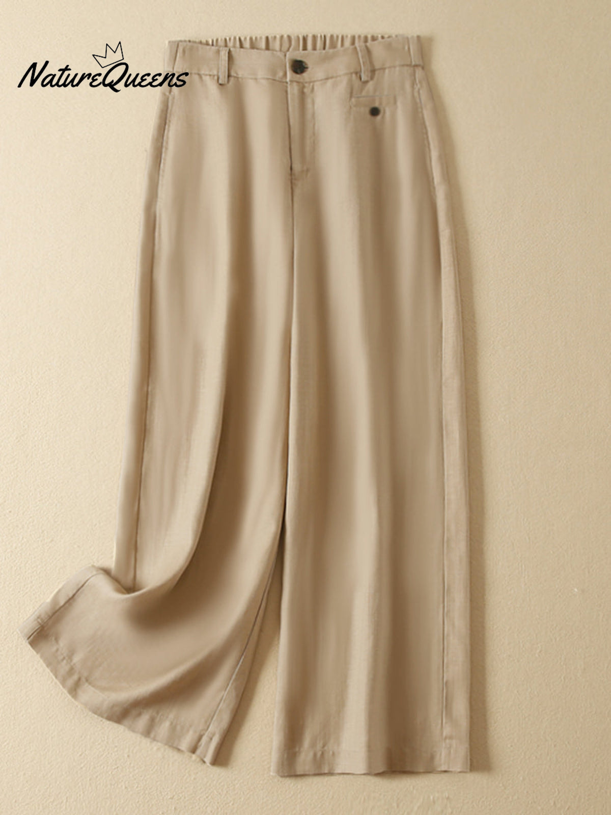 Women's Jacquard PatternTencel and Linen Wide-leg Casual Pants