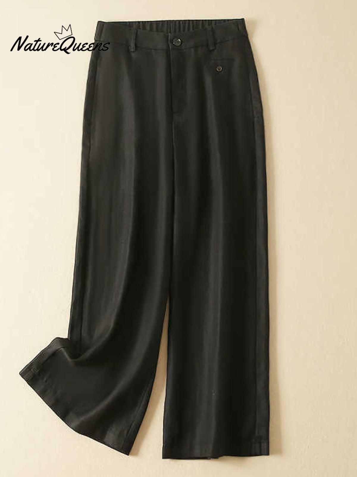 Women's Jacquard PatternTencel and Linen Wide-leg Casual Pants