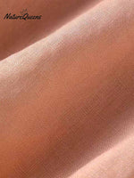 Women's V Neck Cotton and Linen Shirt