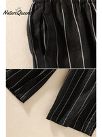 Women's Stripe Cotton And Linen Casual Pants