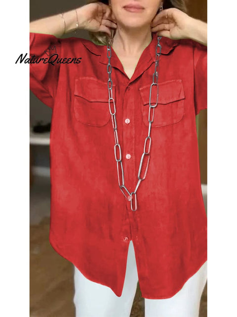 Women's Casual Long Sleeve Comfortable Cotton and Line Shirt