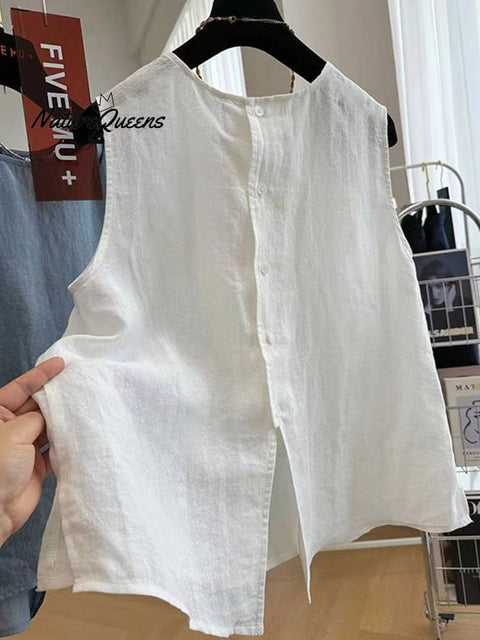 Women's Front And Back Wear Cotton and Line Vest