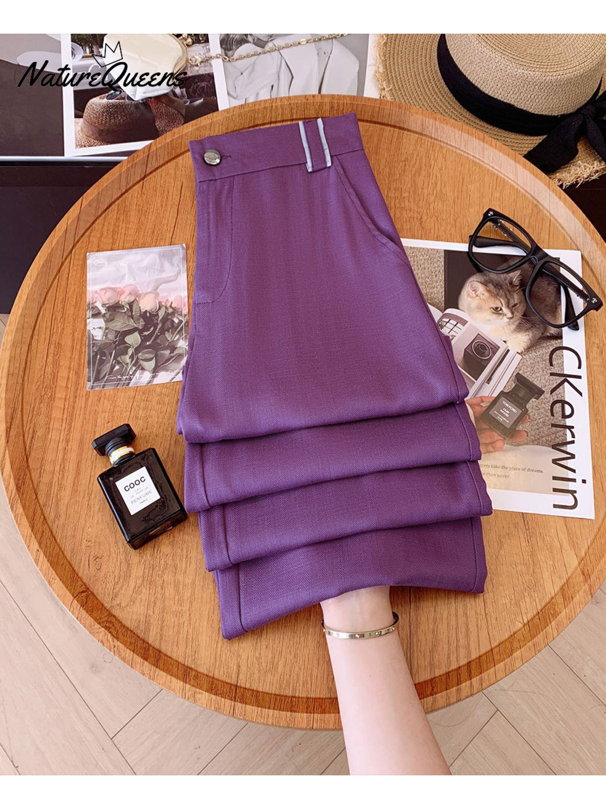 Women's Tencel and Linen Jacquard Pants