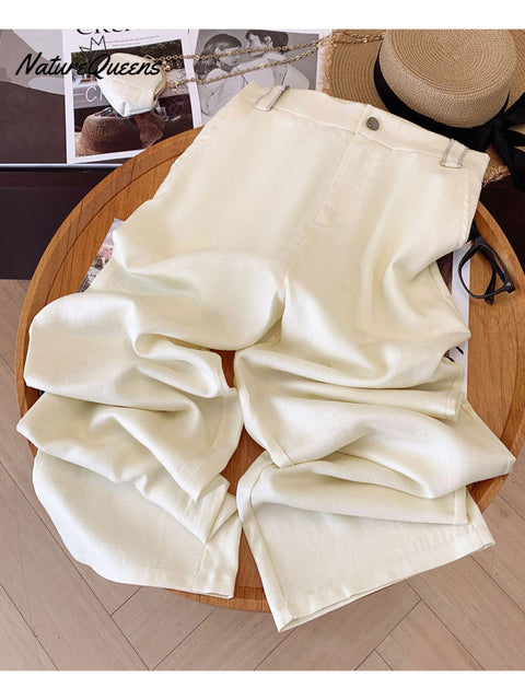 Women's Tencel and Linen Jacquard Pants