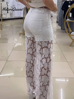 Women's Casual Hollow Embroidery Patchwork Jeans