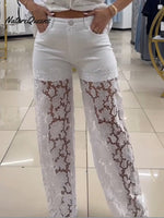 Women's Casual Hollow Embroidery Patchwork Jeans