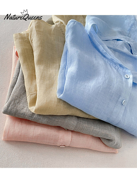 Women's Casual Cotton and Linen Hooded Cardigan