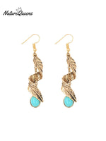 Feather Vintage Turquoise Earrings