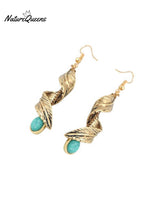 Feather Vintage Turquoise Earrings