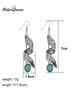 Feather Vintage Turquoise Earrings