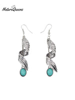 Feather Vintage Turquoise Earrings
