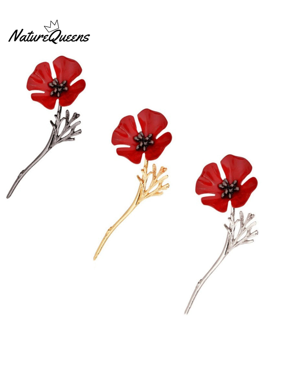 Women's Vintage Poppy Brooch
