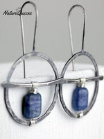 Women's Vintage Hand Wrapped Natural Lapis Lazuli Earrings