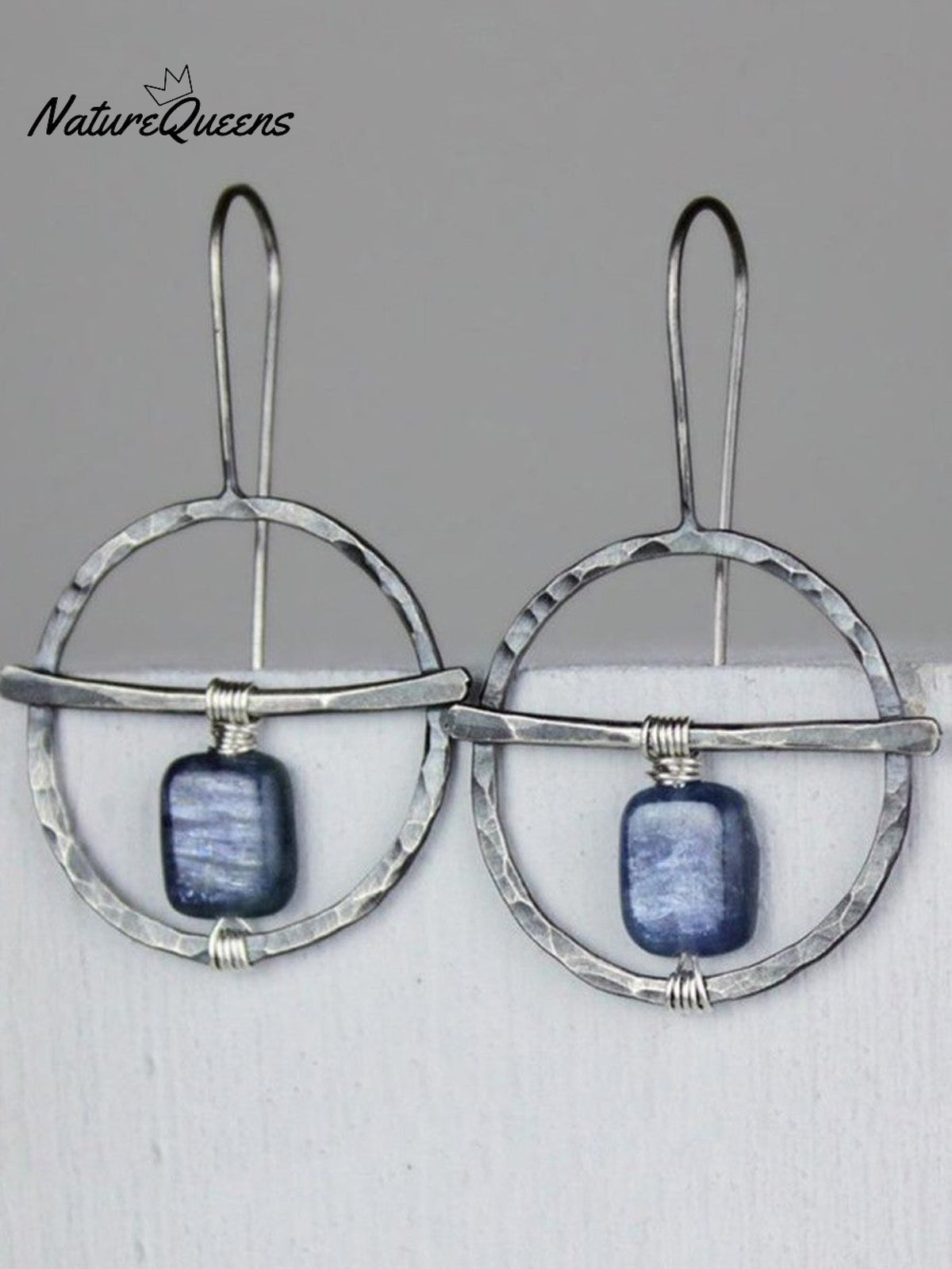 Women's Vintage Hand Wrapped Natural Lapis Lazuli Earrings