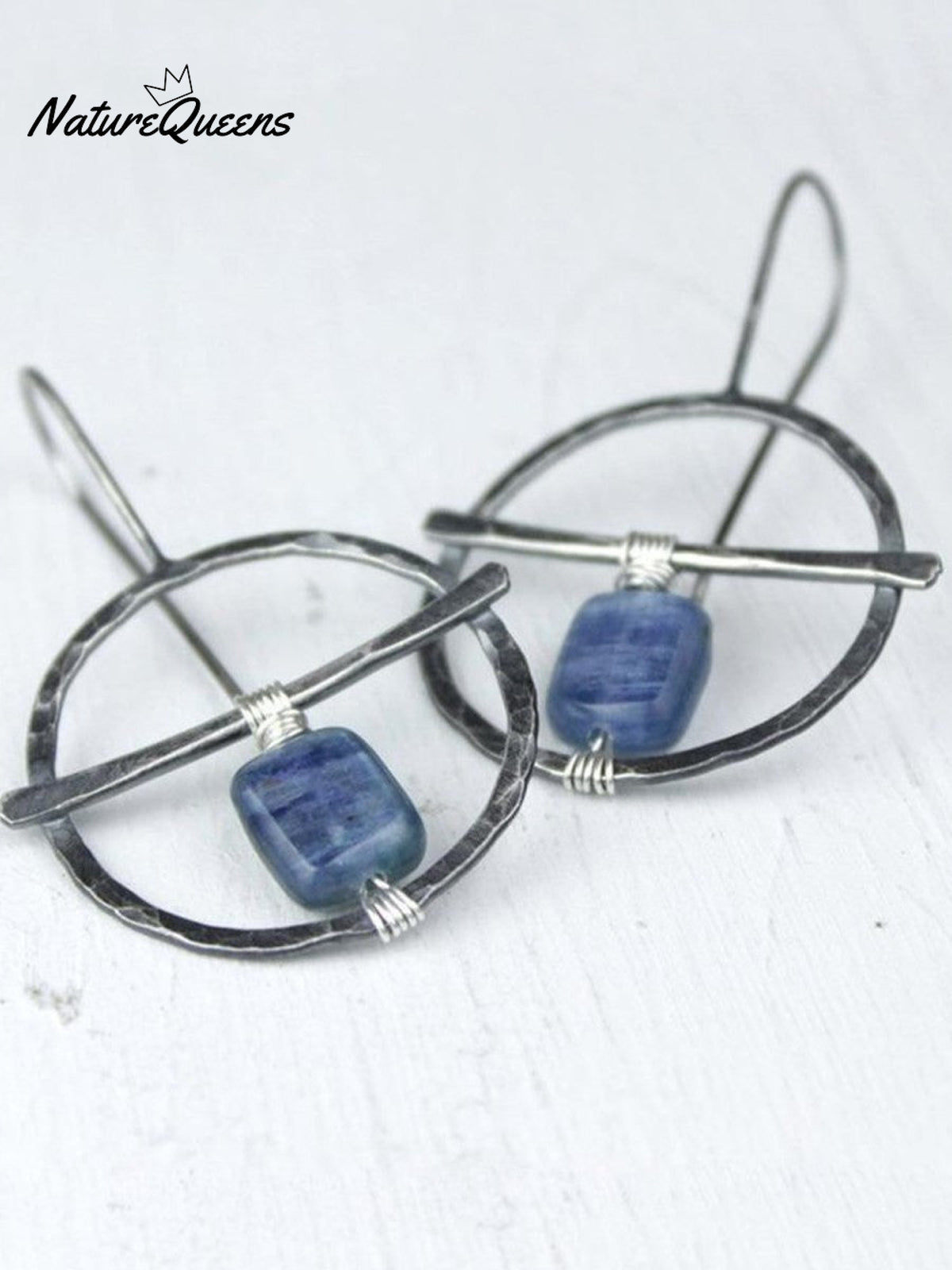 Women's Vintage Hand Wrapped Natural Lapis Lazuli Earrings