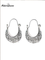 Women's Vintage Silver Round Earrings