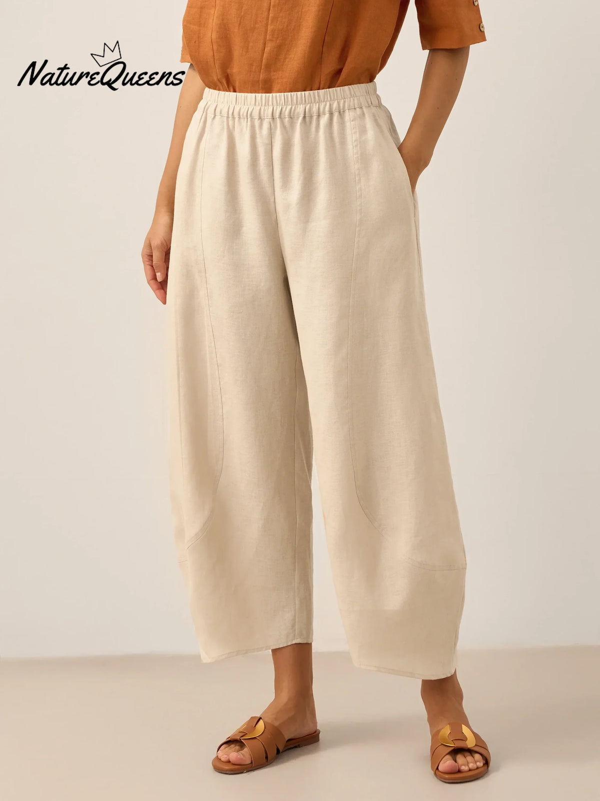 100% Linen Classic Ankle Pants ZOE