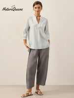 100% Linen Classic Ankle Pants ZOE