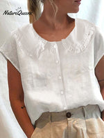 Women's Doll Collar Button Up Casual Shirt