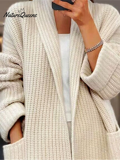 Women's Solid Color Long Sleeve Casual Knitted Cardigan