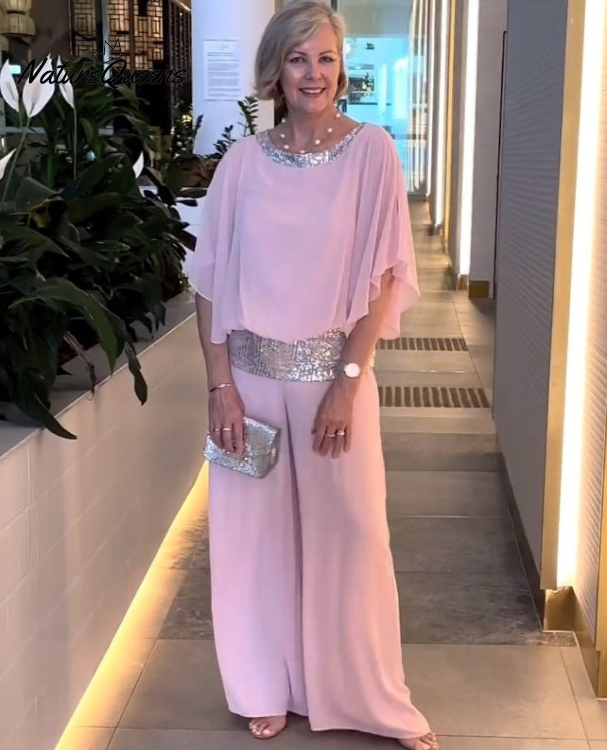 e??£¤Sequined Colorblock Elegant Two-piece Set