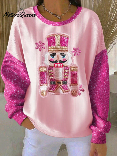 Women's Casual Print Long Sleeve Knit Top