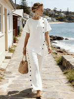 Women's Round Neck Short-Sleeved Suit