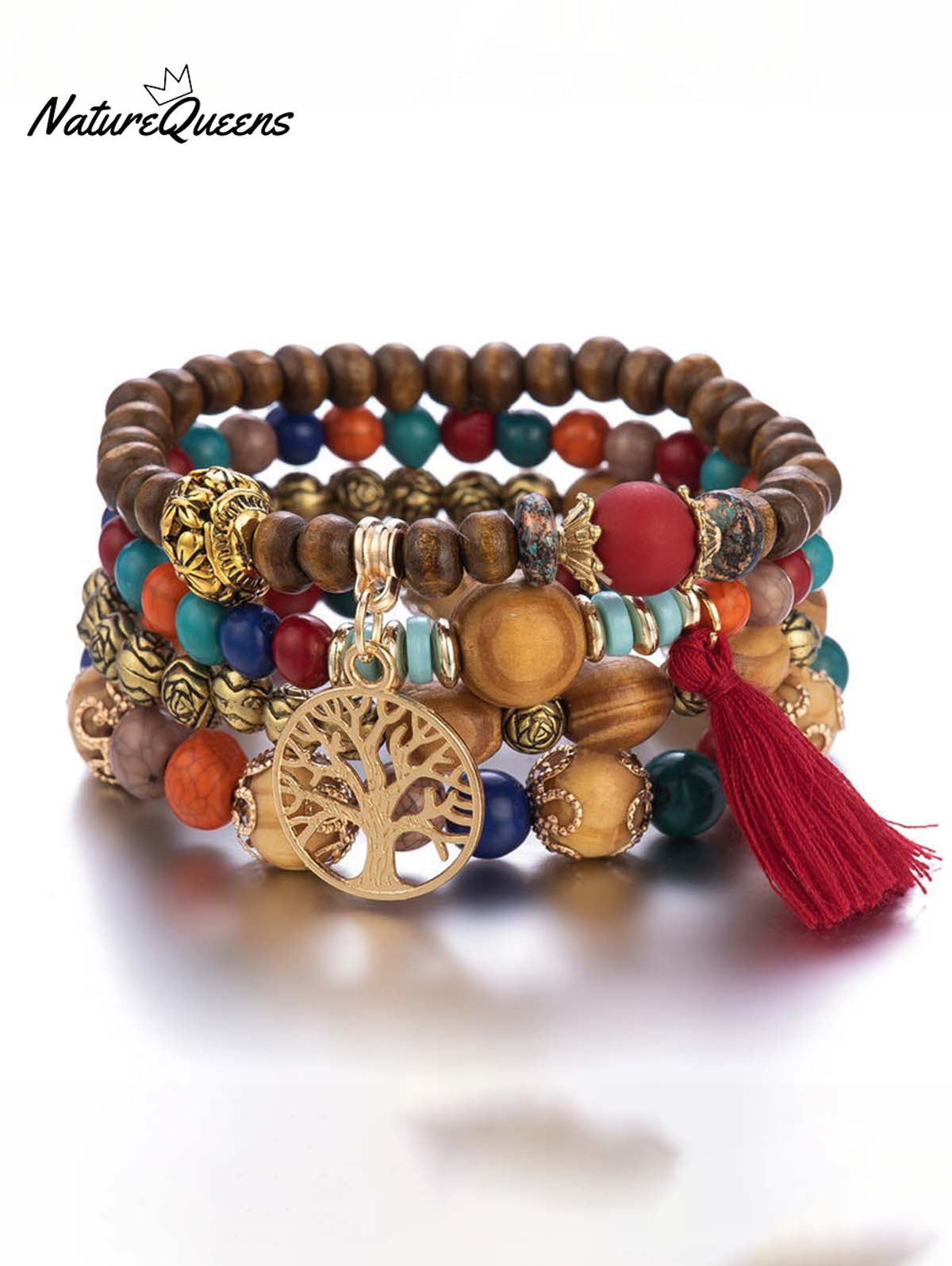 Bohemian Fringe Ursime Beaded Layered Bracelet Hurbing