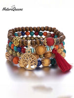 Bohemian Fringe Ursime Beaded Layered Bracelet Hurbing