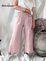 Women's Striped Pocket Casual Trousers
