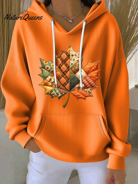 Women's Thanksgiving Maple Leaf Print Casual Sweatshirt