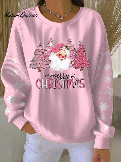 Women's Casual Christmas Textured Sweatshirt