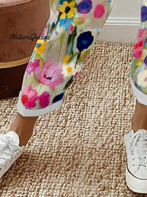 Women’s Floral Print Casual Pants