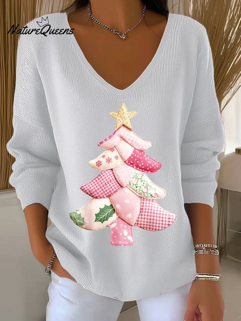 Women's casual Christmas skull knitted top