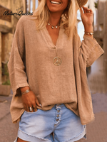 Women's Solid Color Bat Sleeve Casual Shirt