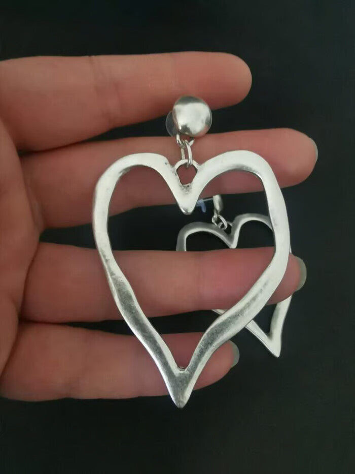 Retro Creative Alloy Love Big Earrings