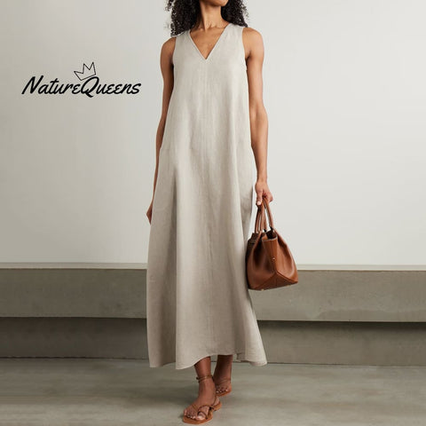 Women's Simple Solid Color Sleeveless Dress