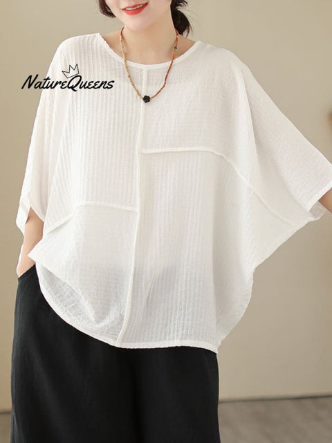 Loose Short Sleeve Cotton Linen T-shirt