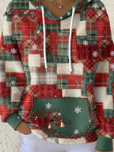 Women's Casual Christmas Nativity Print Long Sleeve Hooded Sweatshirt