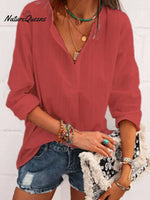 Women's Casual Pure Color Striped Shirt