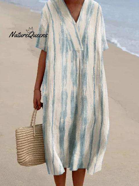 Women's Casual Striped Graphic Print Loose Dress