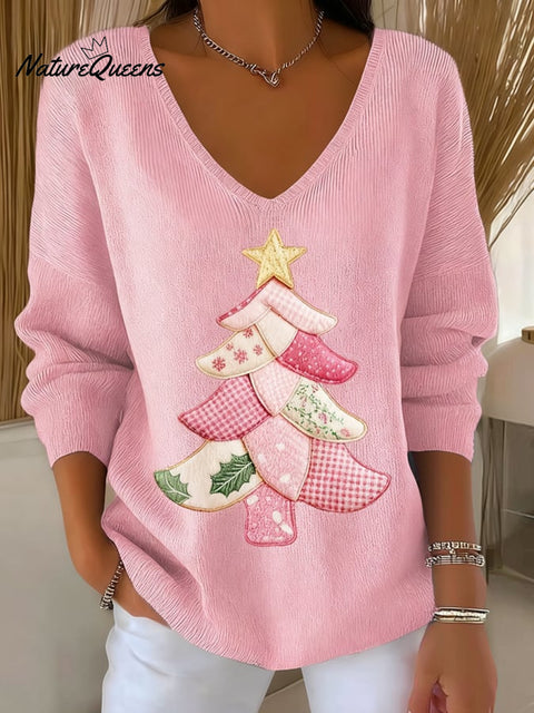 Women's casual Christmas skull knitted top