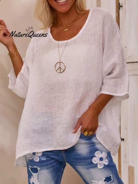 Women’s Cotton And Linen Casual Loose Tops